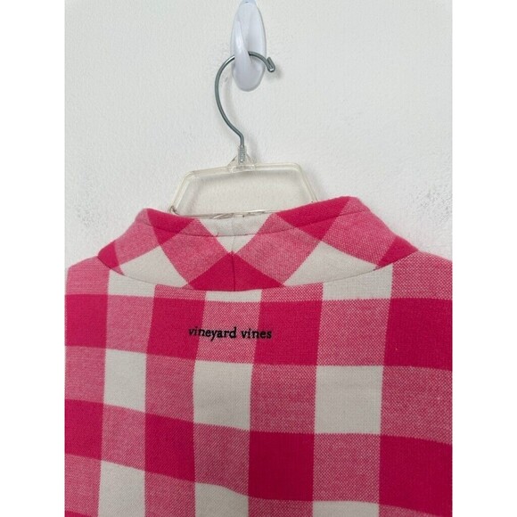 Vineyard Vines Gingham Mock Neck Sweater Pink White Checkered Girl's Size L (14) - Picture 9 of 9